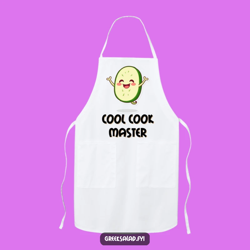 Funny Jumping Cucumber Slice Apron - Kitchen Humor, Great Cooking Gift Idea