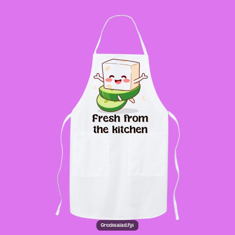 Funny Feta Leap Apron - Kitchen Fun for Cheese Lovers
