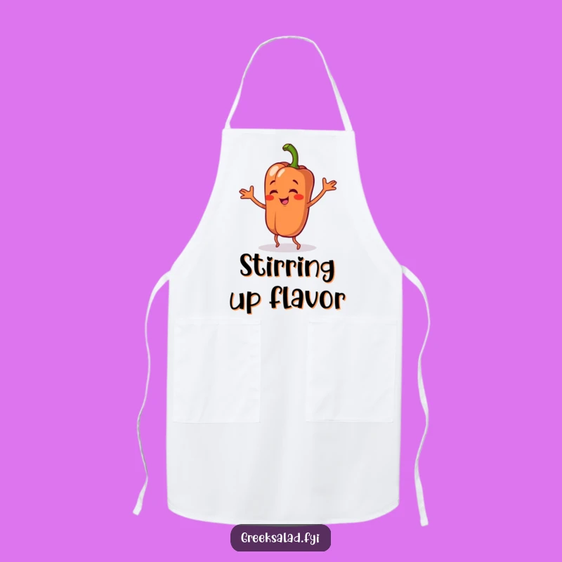 Funny Bell Pepper Dance Apron: Cook with Veggie Cheer