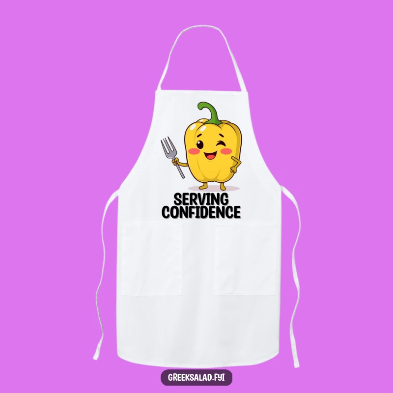 Funny Chef Pepper Apron - Jolly Vegetable Fun, Confident Pose, Perfect Funny Gift for Cooks!