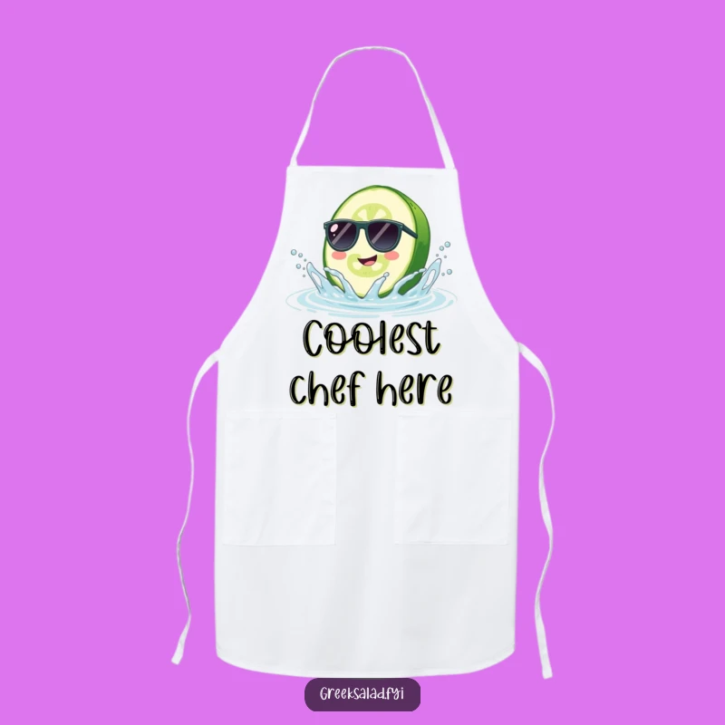Funny Cucumber Sunglasses Apron - Kitchen Splash Guard, Hilarious Chef Gift for Cooks