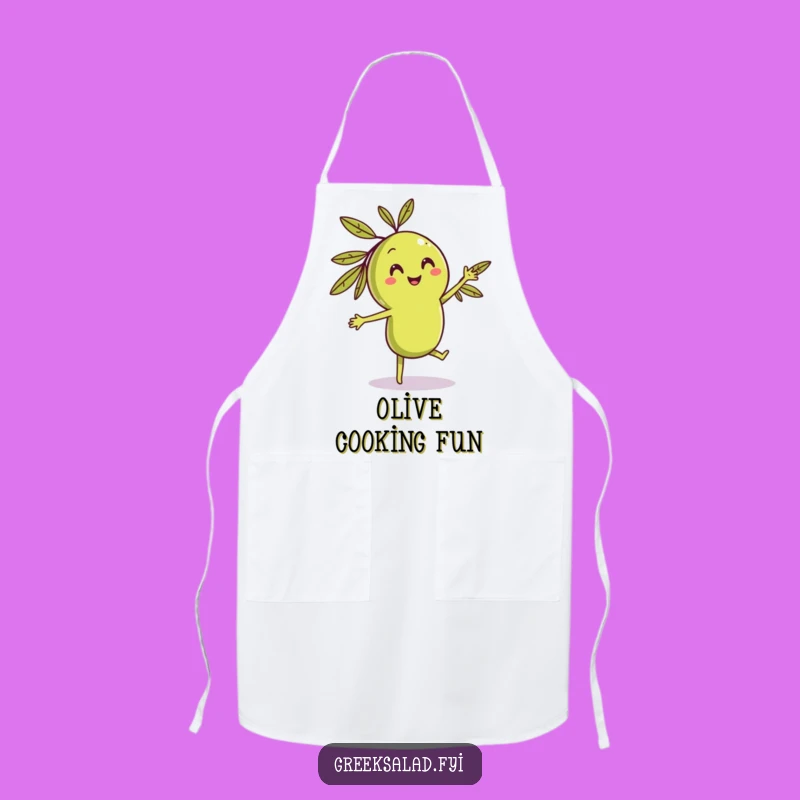 Funny Dancing Olive Apron, Hilarious Chef's Wear for Joyful Cooking