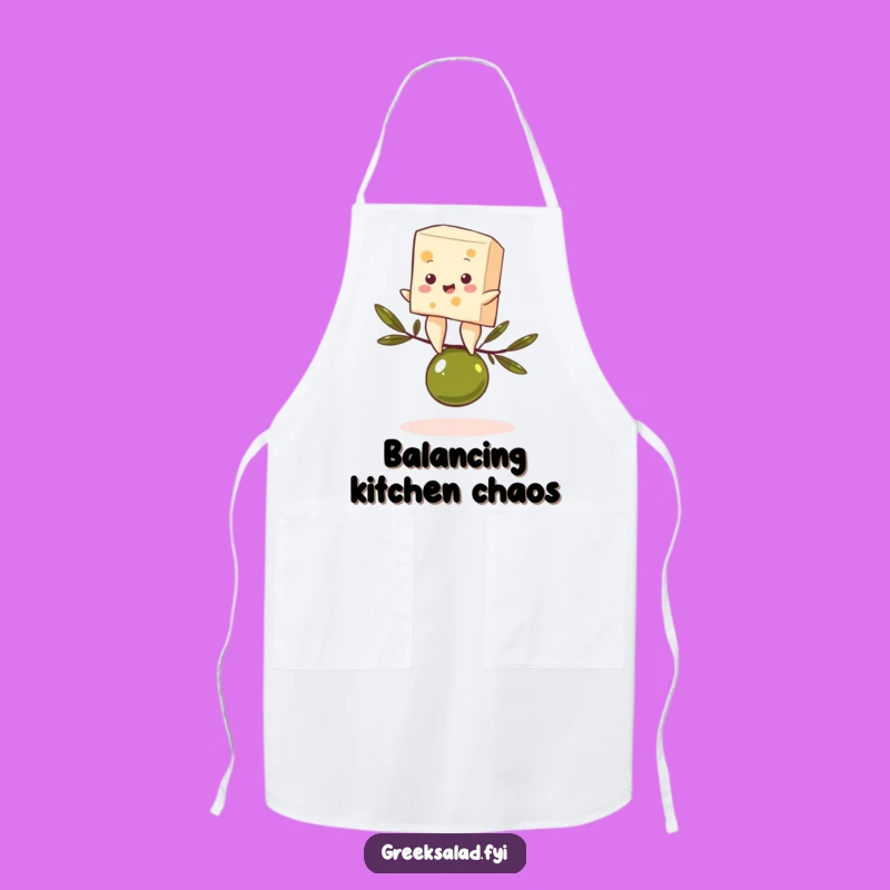 Funny Feta Olive Balance Apron - Kitchen Gourmet Wear, Great Funny Gift