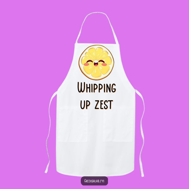 Funny Winking Lemon Apron - Giggling Citrus Fun, Playful Slice, Perfect Funny Gift for Cooks!