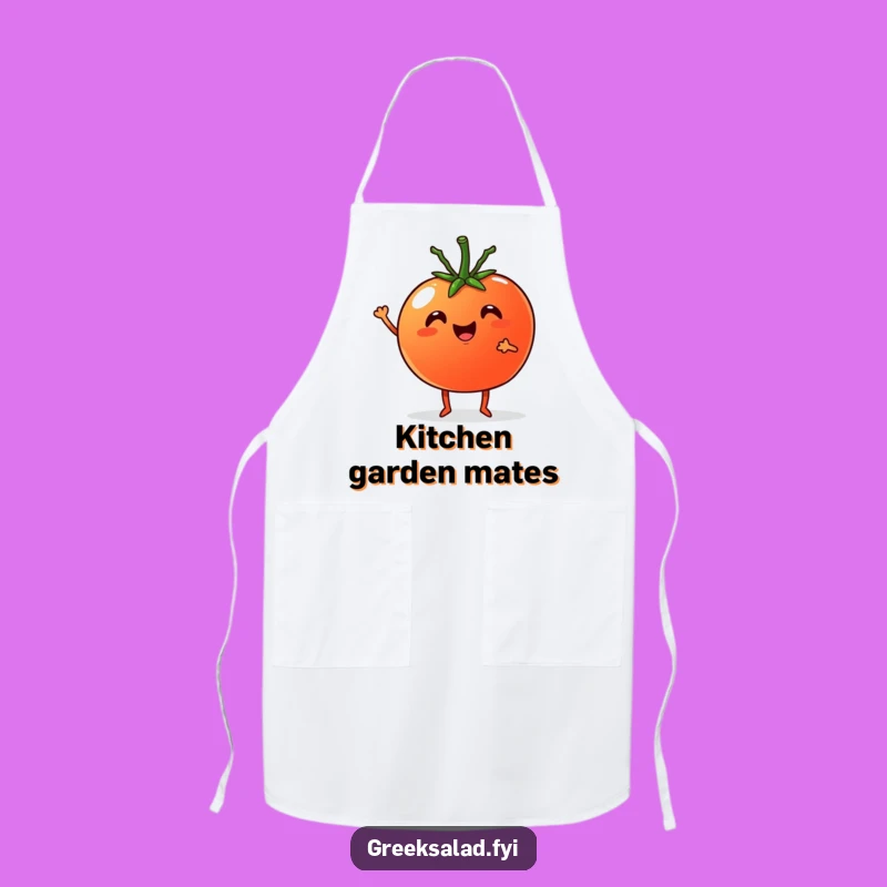 Funny Kitchen Apron: Veggie Pals Tomato & Cucumber, Hilarious Gift
