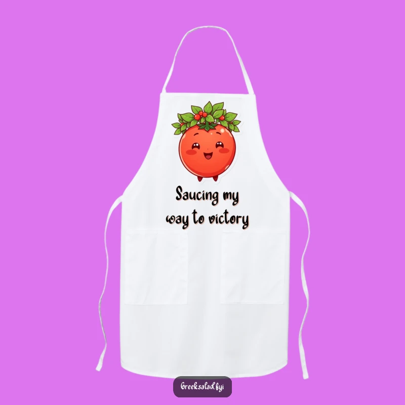 Funny Tomato King Apron: Cook Like Royalty with This Laurel Wreath Design