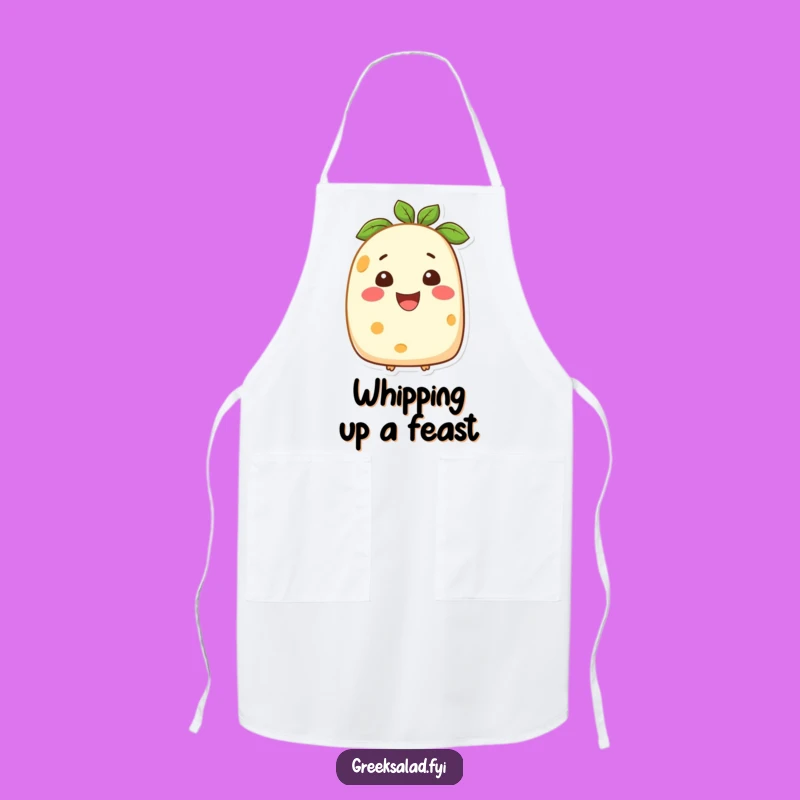 Funny Feta Cheese Smiling Apron: Cook with Cheesy Delight