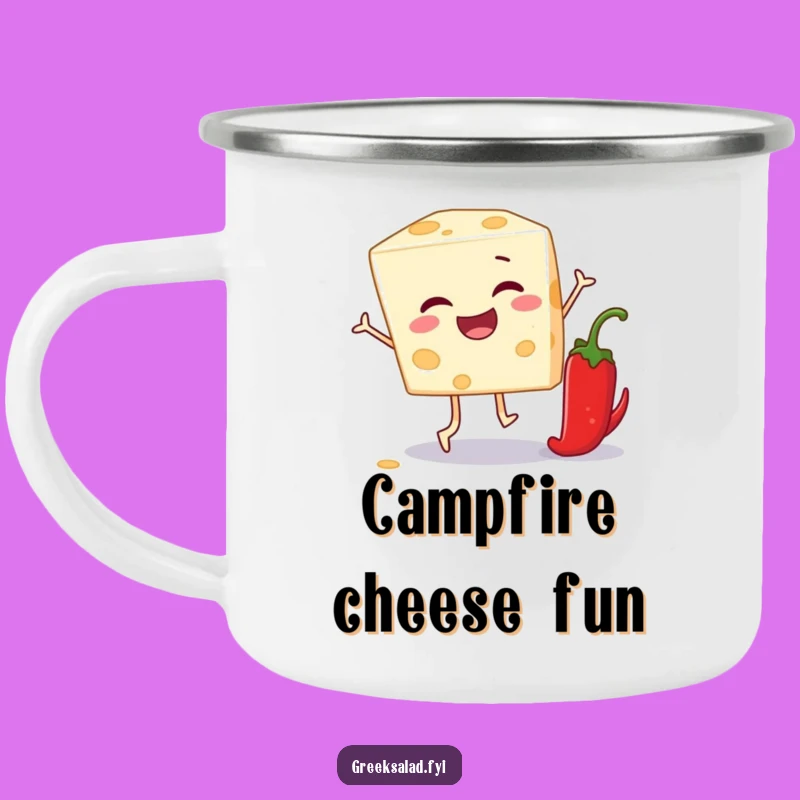 Funny Feta Cheese Camping Mug: Cheesy Jokes for Outdoor Adventures