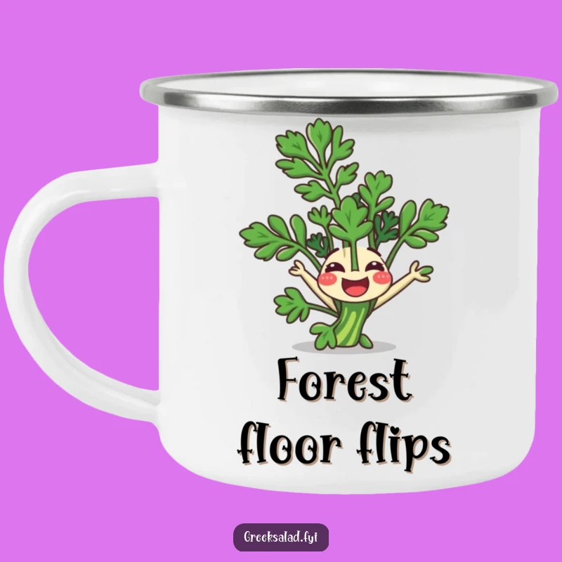 Funny Camping Mug: Parsley Somersault, Fresh Adventures