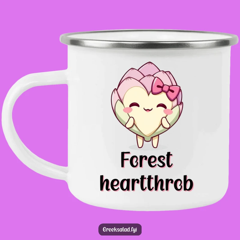 Funny Artichoke Bow Camping Mug - Enjoy Your Brew with a Bow