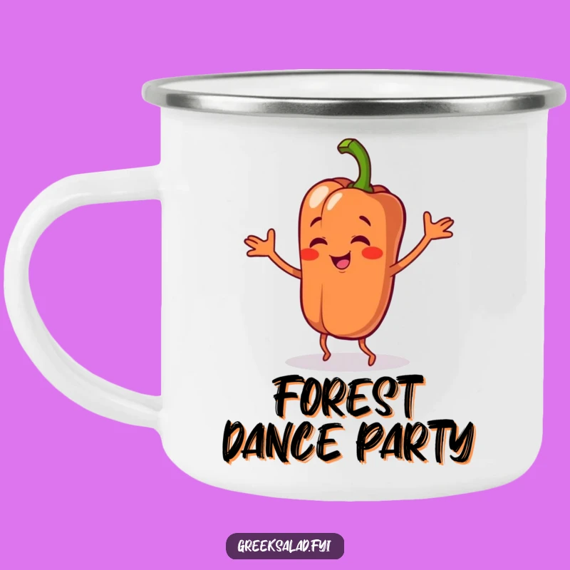 Funny Bell Pepper Dance Camping Mug: Veggie Sips on Adventures