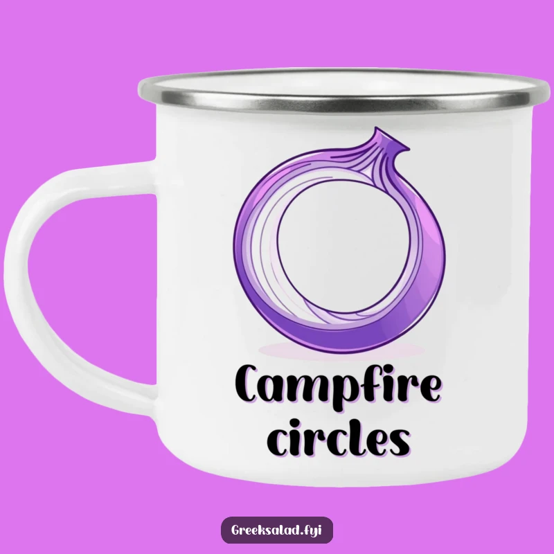Funny Onion Ring Camping Mug - Adventure with This Humorous Purple Design
