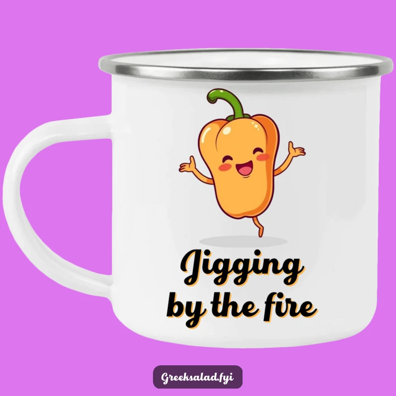 Funny Bell Pepper Jig Camping Mug - Lively Outdoor Fun, Gift