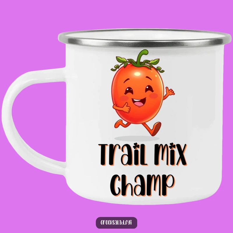 Funny Jogging Tomato Camping Mug: Outdoor Fitness, Healthy Adventures Gift