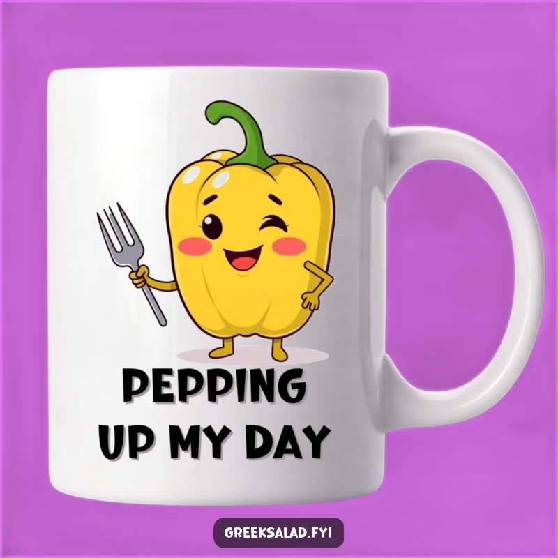 Funny Chef Pepper Mug - Jolly Bell Pepper Posing, Perfect Funny Gift for Food Enthusiasts!