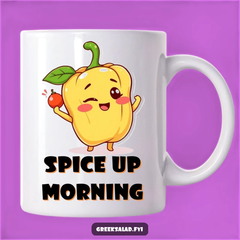 Funny Happy Bell Pepper Mug: Witty Veggie Friend, Perfect Gift for Foodies