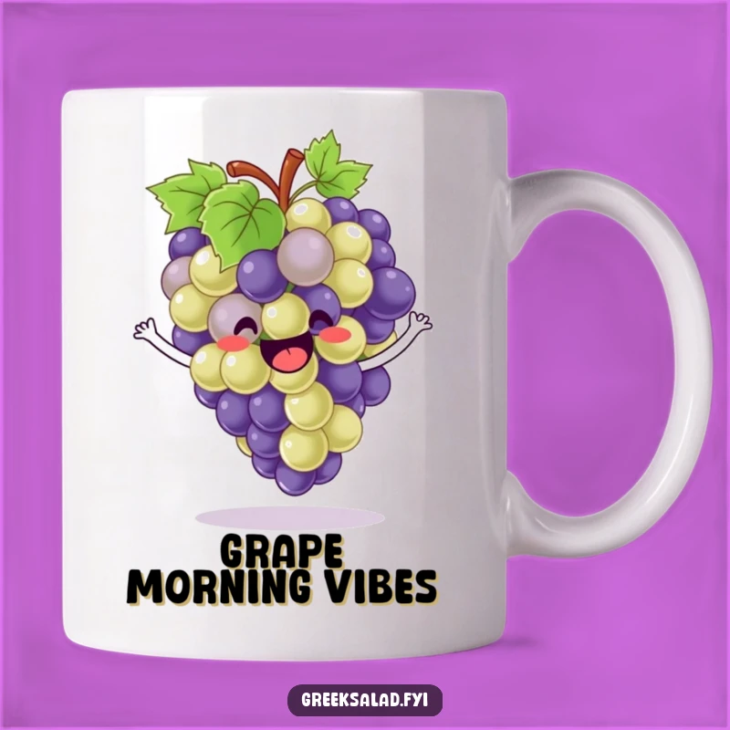 Funny Mug: Delighted Grapes Bouncing Enthusiastically, Fun Gift