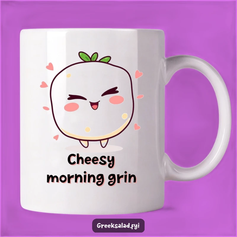 Funny Winking Feta Mug, a Hilarious Cheesy Gift for Cheese Lovers