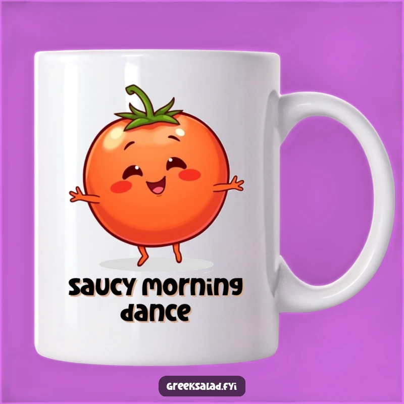 Funny Dancing Tomato Mug - Lively Character Design, Perfect Gift