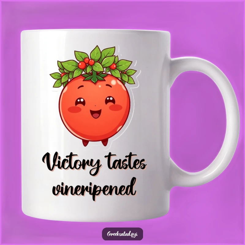 Funny Tomato King Mug: A Hilarious Laurel Wreath Design for Veggie Lovers