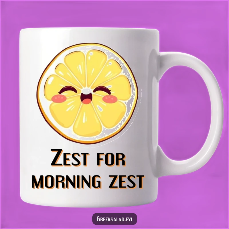 Funny Winking Lemon Mug - Giggling Citrus Slice, Perfect Funny Gift for Zesty Personalities!