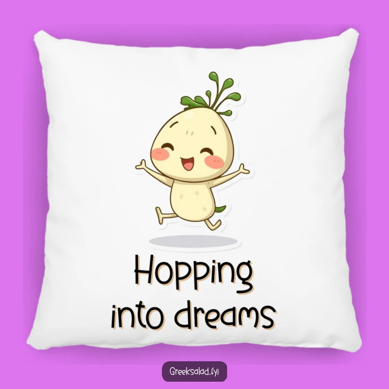 Funny Dill Sprig Hopping Pillow: Cozy Herb Character Cushion, Perfect Funny Gift!