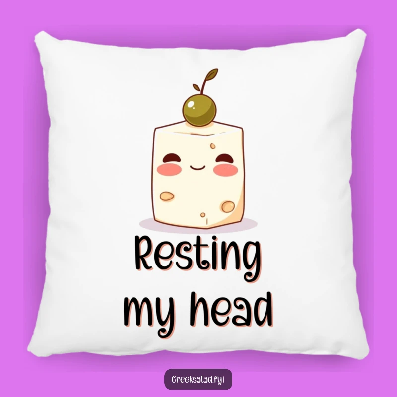 Funny Feta Cheese Olive Pillow - Soft Comfort, Adorable Foodie Gift for Cozy Spaces