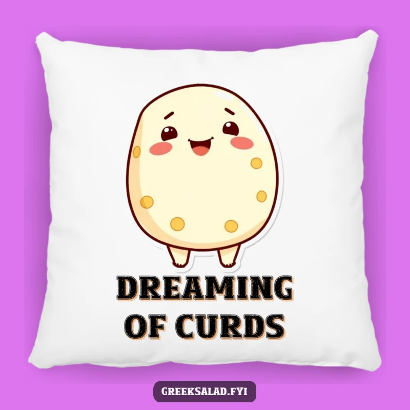 Funny Feta Cheese Pillow: Cozy Proud Dairy Character Gift