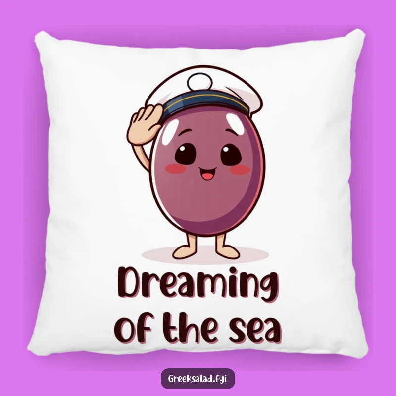 Funny Sailor Olive Pillow - Cozy Nautical Accent, Cheerful Saluting Olive, Charming Funny Gift!