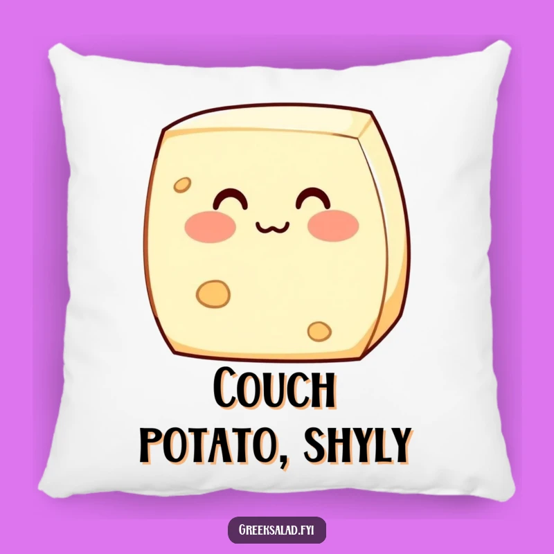 Funny Shy Feta Cheese Pillow: Add Cozy Bashfulness with Adorable Dairy Comfort