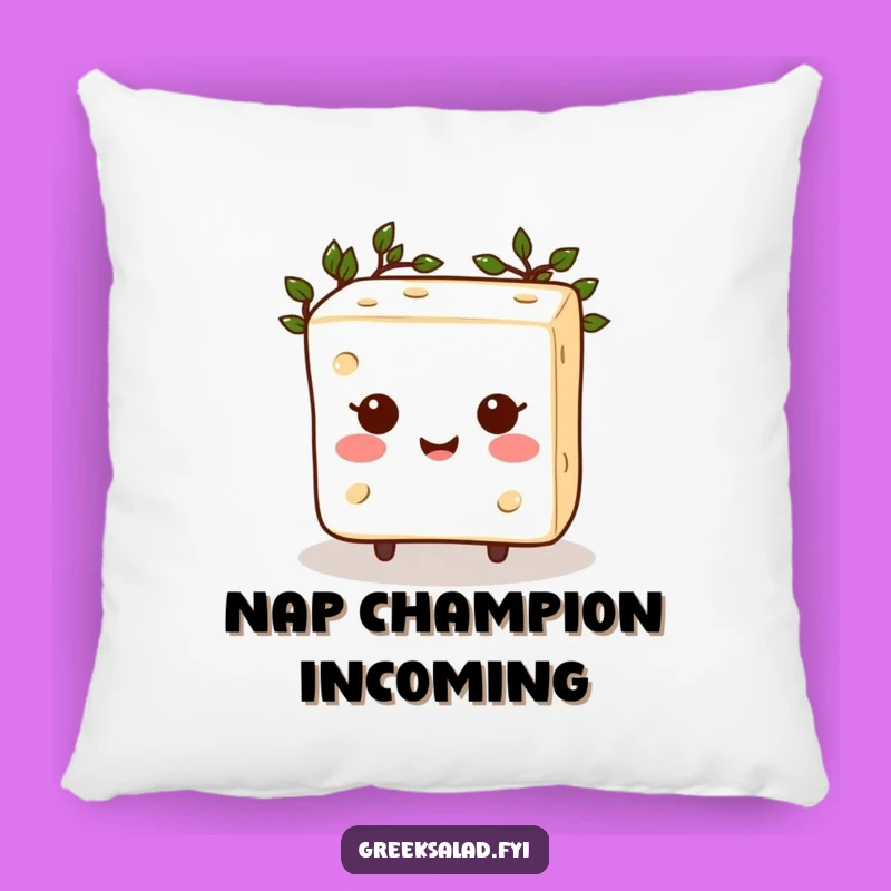 Funny Feta Pillow: Cozy Up with This Happy Greek God Cheese Cushion!