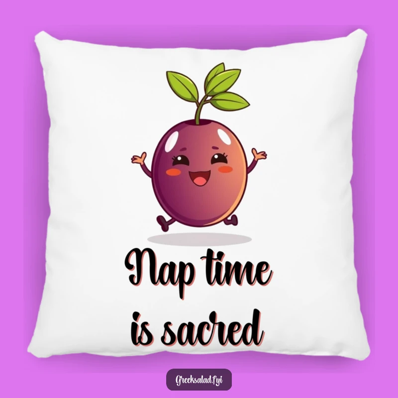Funny Kalamata Olive Pillow - Cozy Comfort with a Humorous Hop Design