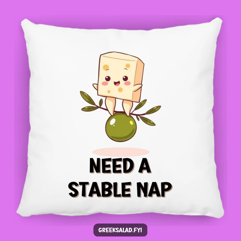 Funny Feta Olive Balance Pillow - Comfy Gourmet Cushion, Perfect Funny Gift