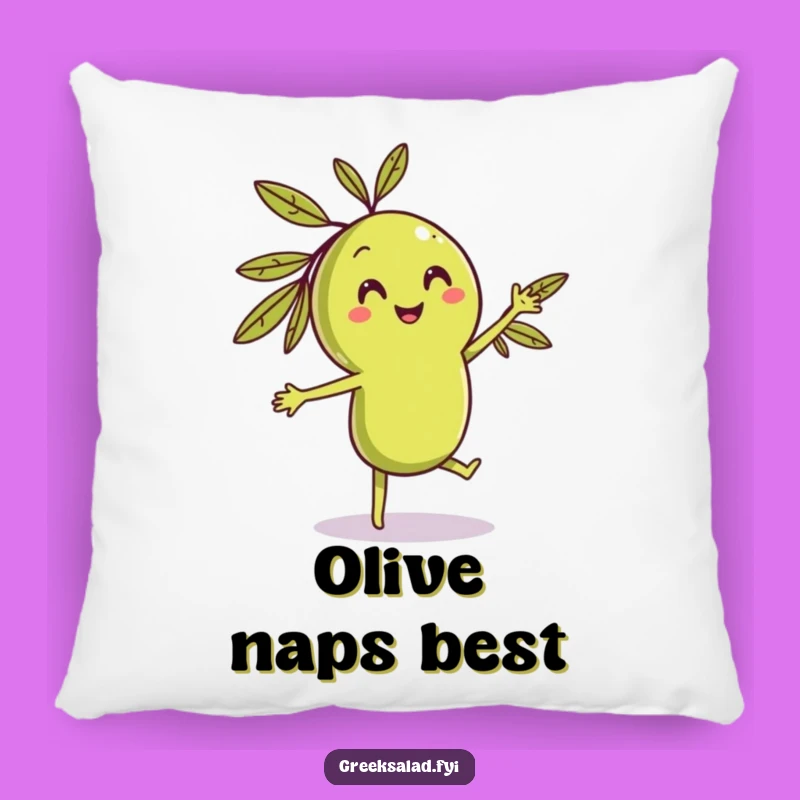 Cozy Funny Dancing Olive Pillow, Hilarious Character Cushion for Fun Decor