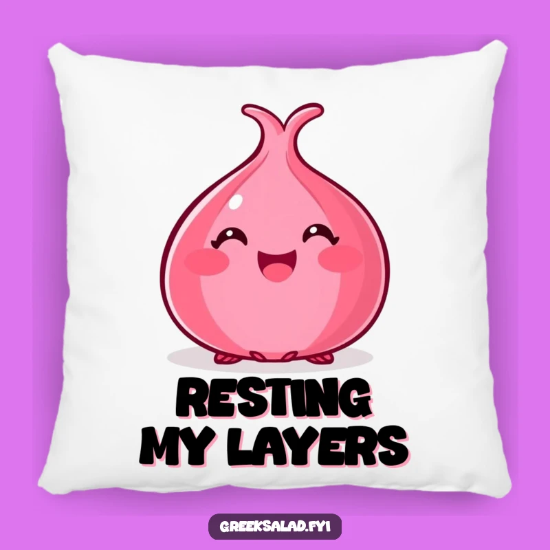 Funny Red Onion Peek Pillow - Comfy and Cute Vegetable Accent