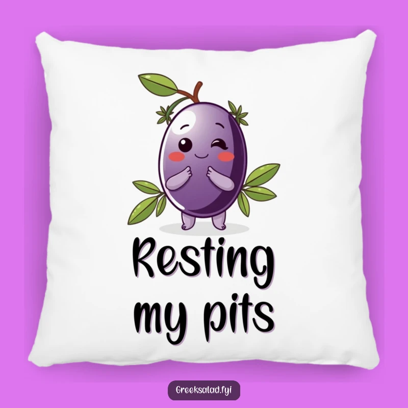 Funny Kalamata Olive Pillow: Sophisticated Comfort with a Humorous Touch
