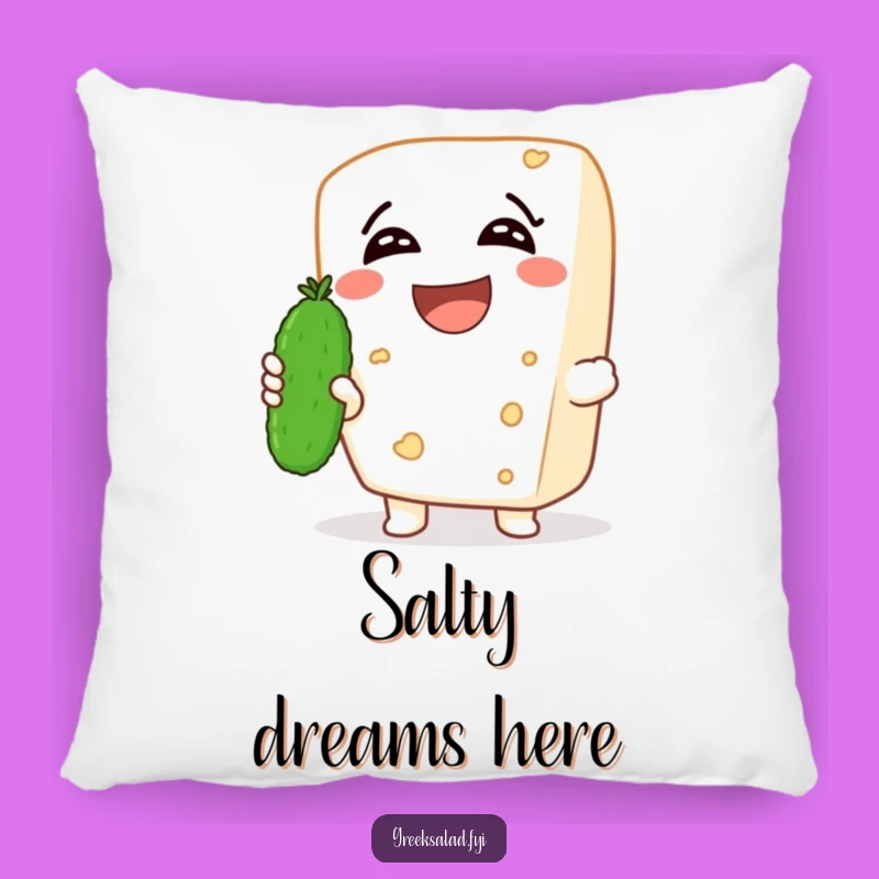 Funny Feta Laugh Pillow: Soft Cheesy Joy, Cozy Funny Gift Accent