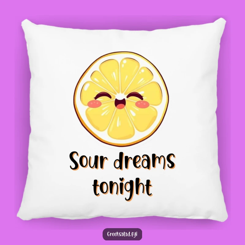 Funny Winking Lemon Pillow - Cozy Citrus Accent, Giggling Slice Design, Charming Funny Gift!