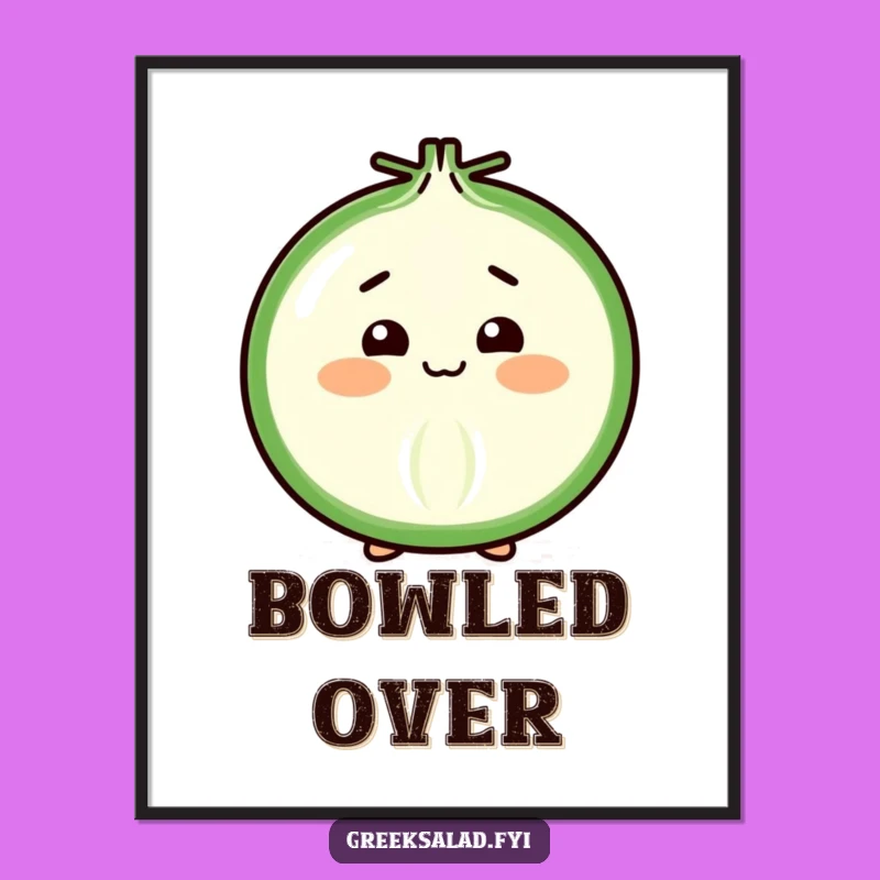 Funny Shy Onion Slice Digital Art: Decorate with This Cheerful Vegetable's Bow