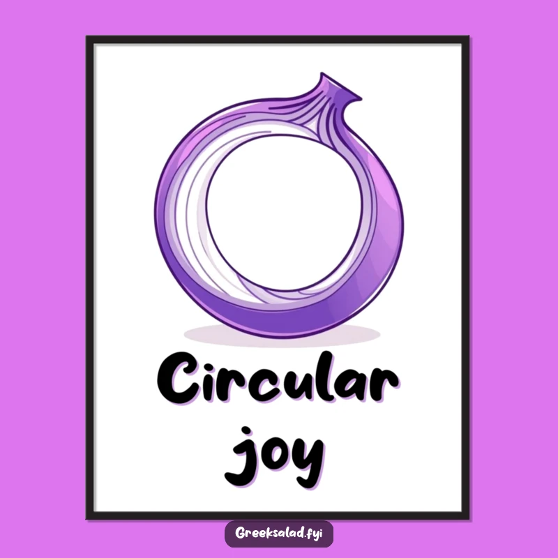 Funny Onion Ring Digital Print - Instant Humor with This Playful Purple Design