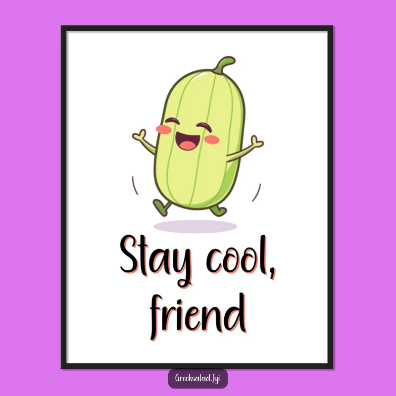 Funny Cucumber Roll Digital Art, Hilarious Veggie Print for Instant Cheer