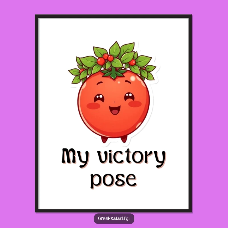 Funny Regal Tomato Digital Print: Majestic Laurel Wreath Wall Art