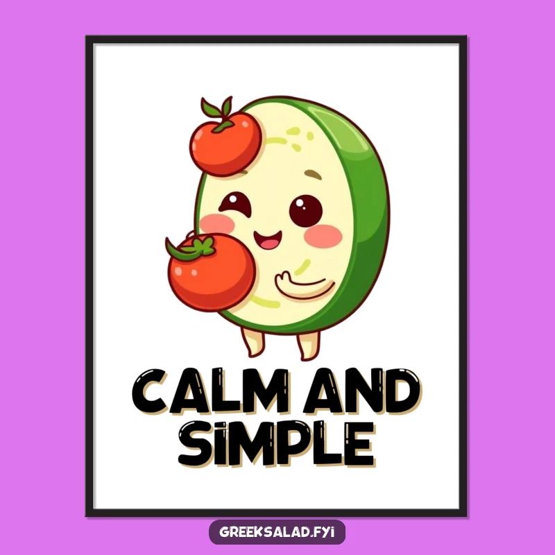 Funny Shy Cucumber Digital Art: Adorable Vector Graphic, Perfect Humorous Gift