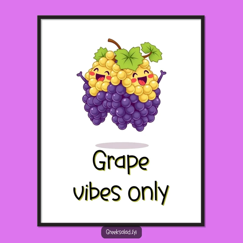 Funny Synchronized Grape Jump Digital Art - High-Res Hilarious Fruit Image, Instant Funny Gift Download!