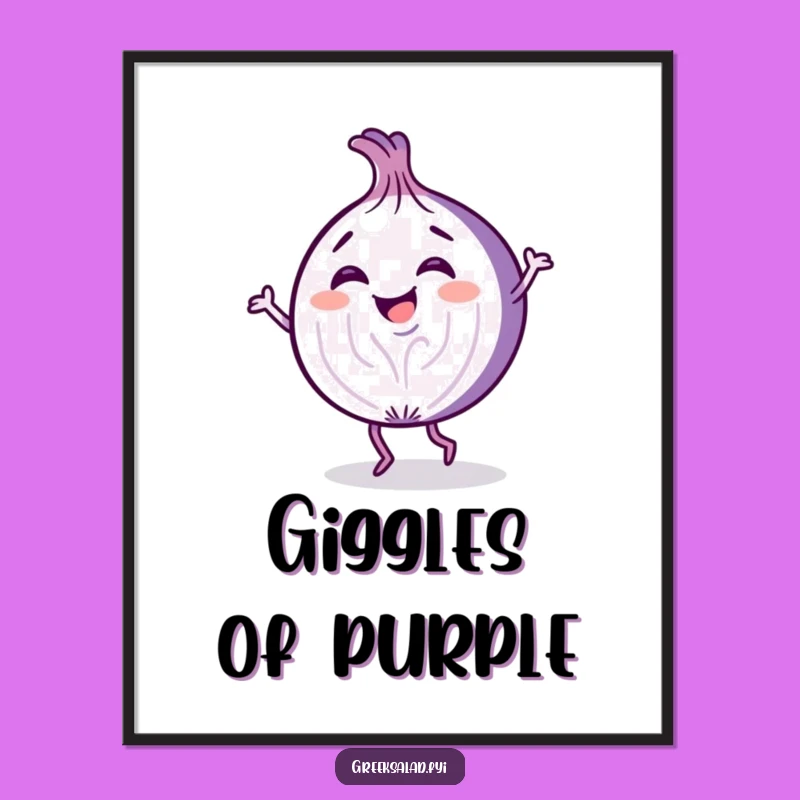 Funny Onion Slice Dancing Digital Art Print: Instant Whimsy for Your Walls