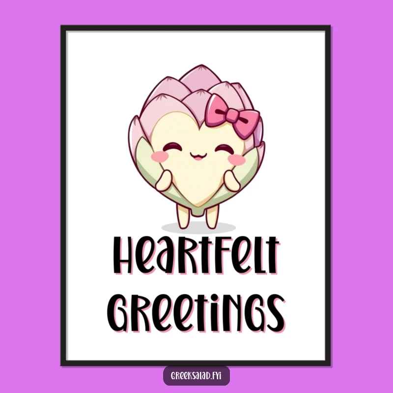 Funny Artichoke Bow Digital Art - Instant Elegance for Your Screens