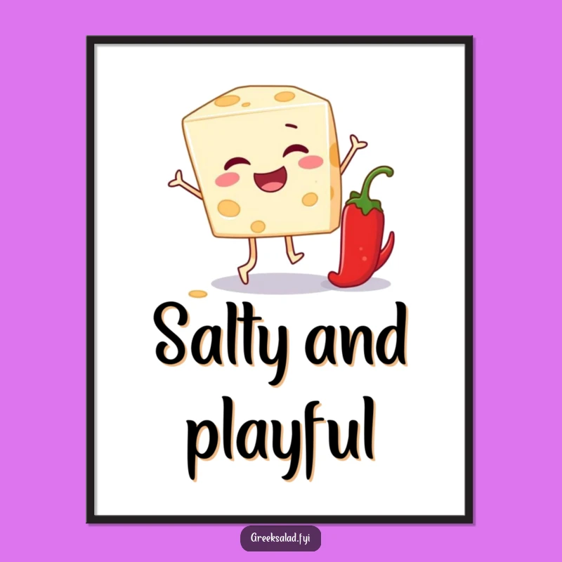 Funny Feta Cheese Art Print: Instant Cheesy Humor for Your Walls