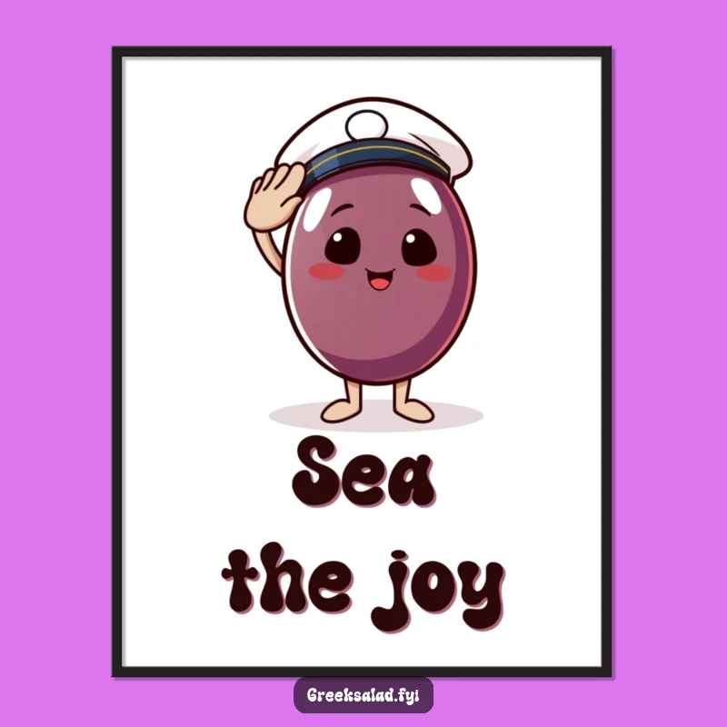 Funny Sailor Olive Digital Art - Cheerful Nautical Image, Saluting Olive, Instant Funny Gift Download!