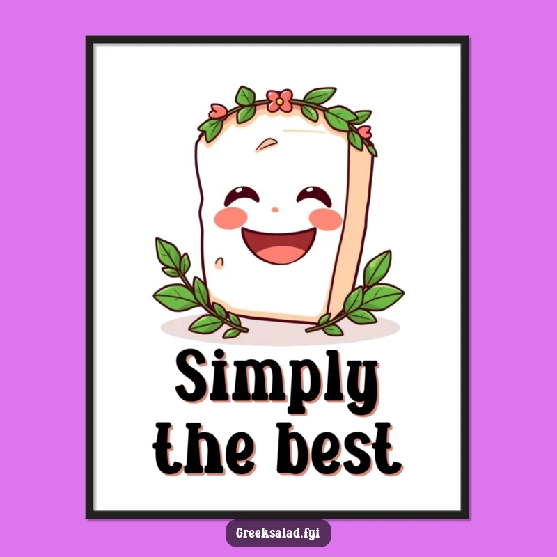 Funny Feta Spin Digital Art - Laughing Cheese Printable, Perfect Funny Gift for Instant Decor