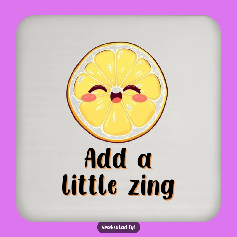 Funny Winking Lemon Coaster - Giggling Citrus Protection, Playful Slice Design, Chic Funny Gift!